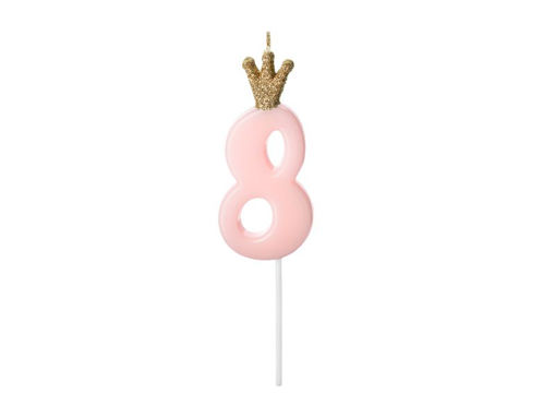 Picture of CANDLE CROWN PINK NUMBER 8